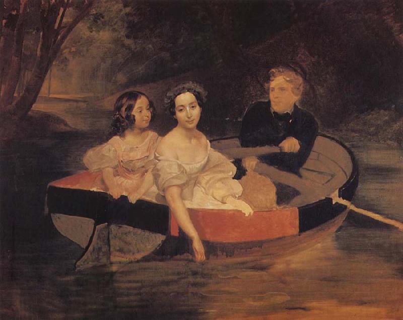  Portrait of the Artist with Baroness Yekaterina Meller-akomelskaya and her Daughter in a Boat
